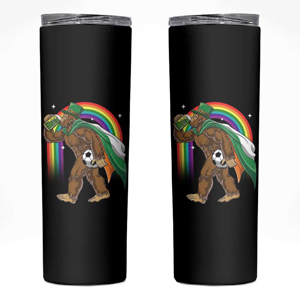 Funny Bigfoot Drinking Beer Skinny Tumbler St Patricks Day Soccer Lover