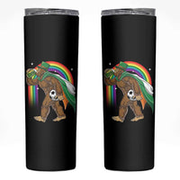 Funny Bigfoot Drinking Beer Skinny Tumbler St Patricks Day Soccer Lover