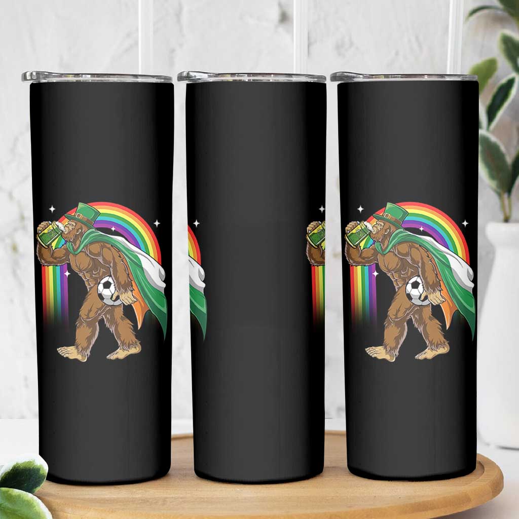 Funny Bigfoot Drinking Beer Skinny Tumbler St Patricks Day Soccer Lover