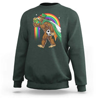 Funny Bigfoot Drinking Beer Sweatshirt St Patricks Day Soccer Lover