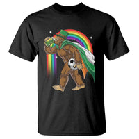 Funny Bigfoot Drinking Beer T Shirt St Patricks Day Soccer Lover