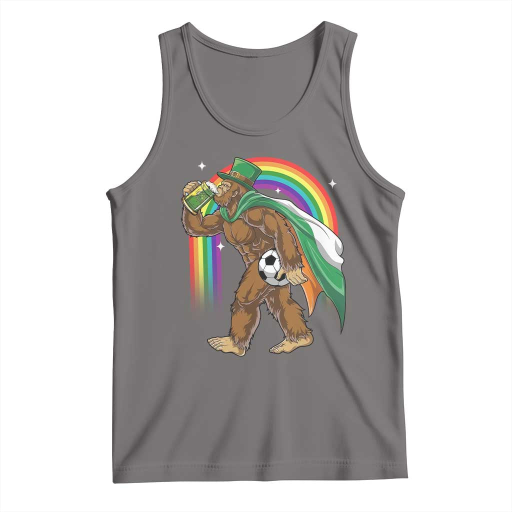 Funny Bigfoot Drinking Beer Tank Top St Patricks Day Soccer Lover
