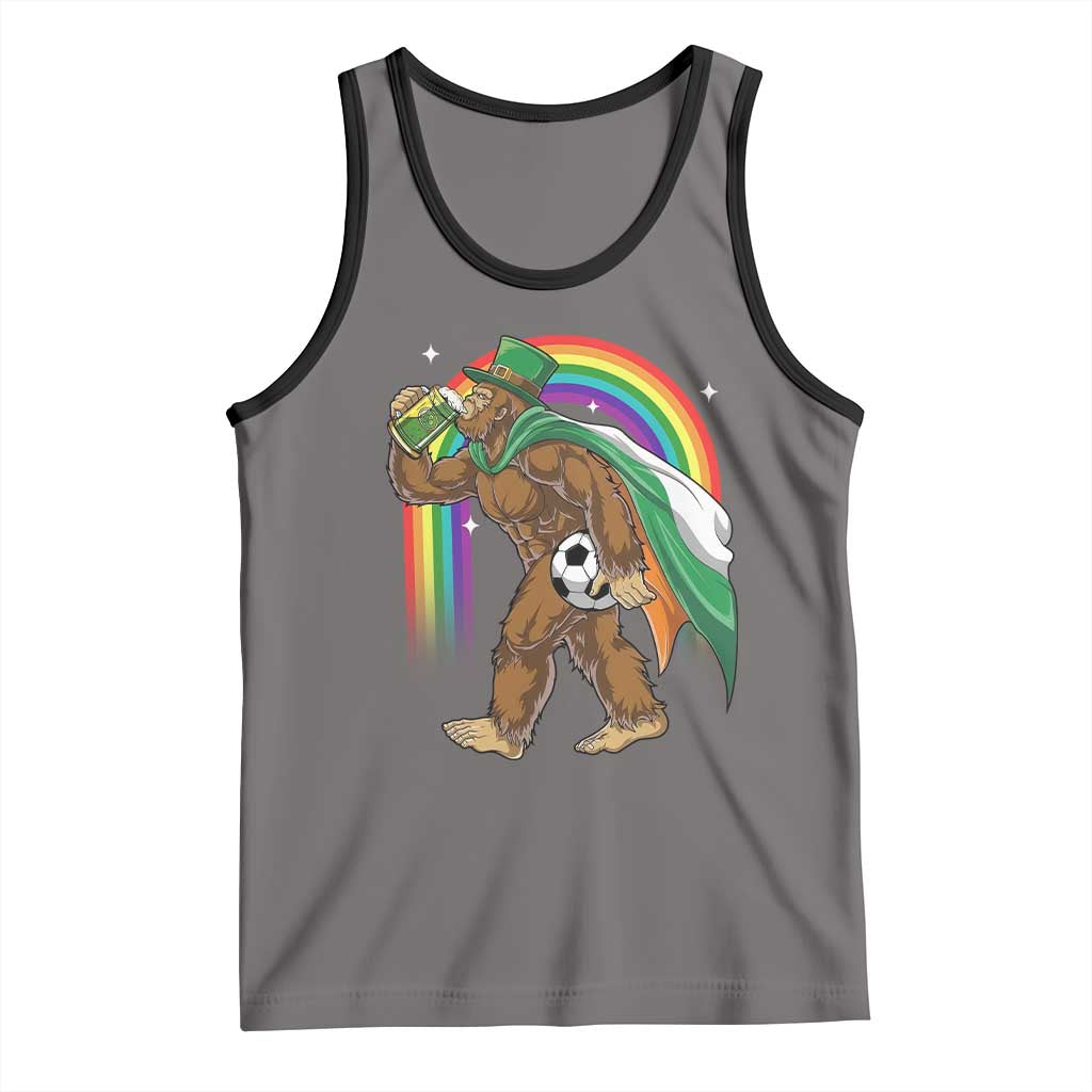 Funny Bigfoot Drinking Beer Tank Top St Patricks Day Soccer Lover