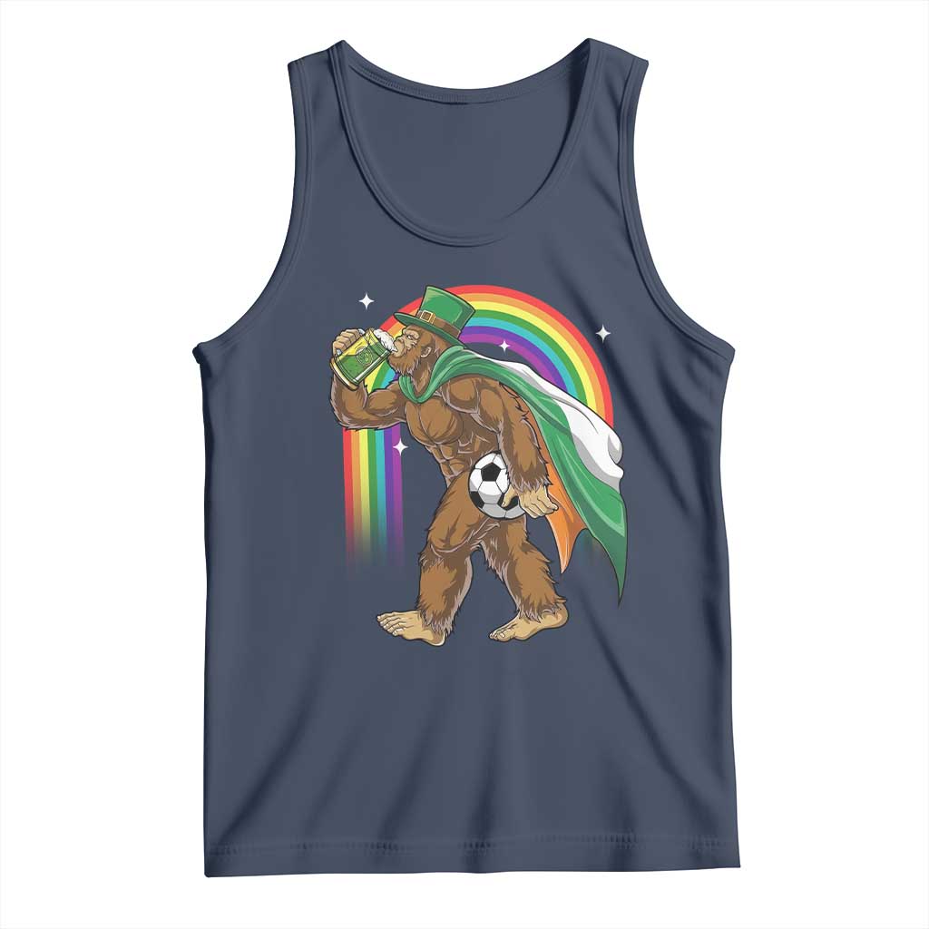 Funny Bigfoot Drinking Beer Tank Top St Patricks Day Soccer Lover