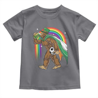 Funny Bigfoot Drinking Beer Toddler T Shirt St Patricks Day Soccer Lover