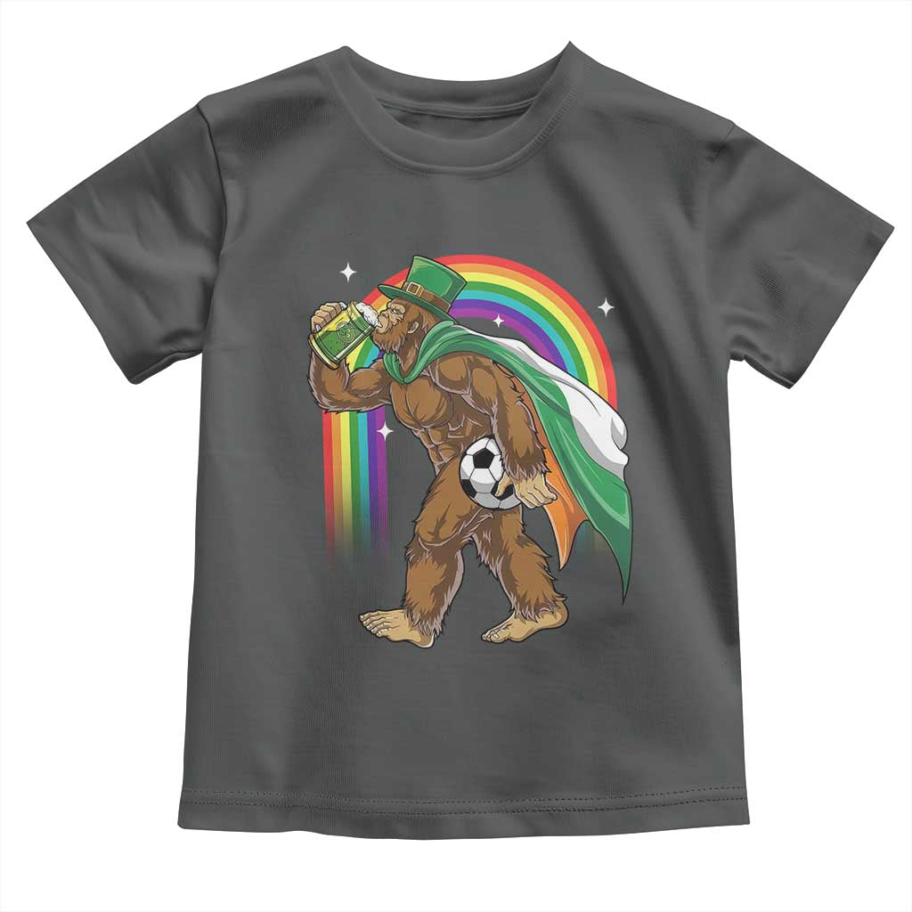 Funny Bigfoot Drinking Beer Toddler T Shirt St Patricks Day Soccer Lover