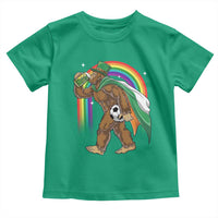 Funny Bigfoot Drinking Beer Toddler T Shirt St Patricks Day Soccer Lover