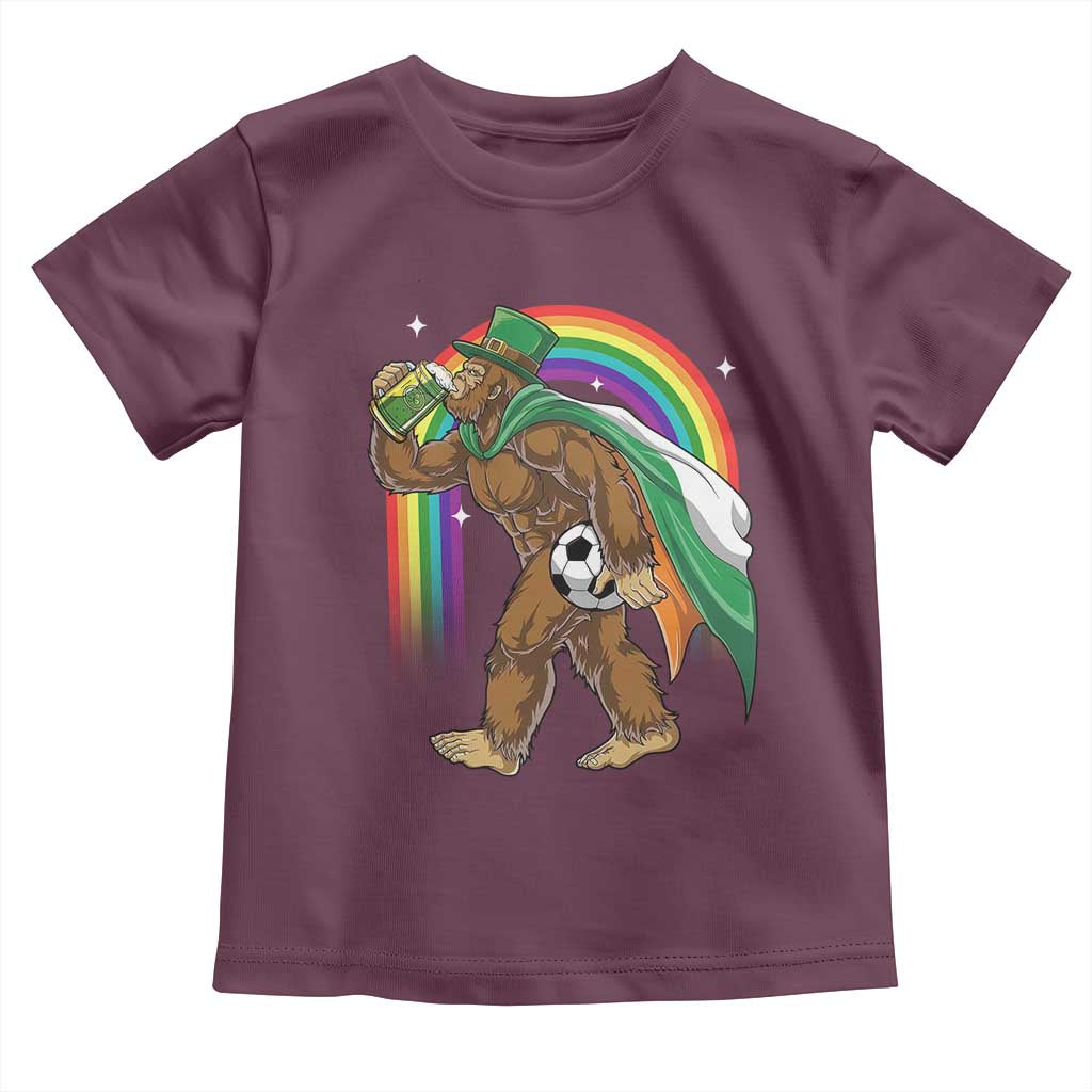 Funny Bigfoot Drinking Beer Toddler T Shirt St Patricks Day Soccer Lover