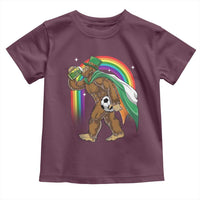 Funny Bigfoot Drinking Beer Toddler T Shirt St Patricks Day Soccer Lover