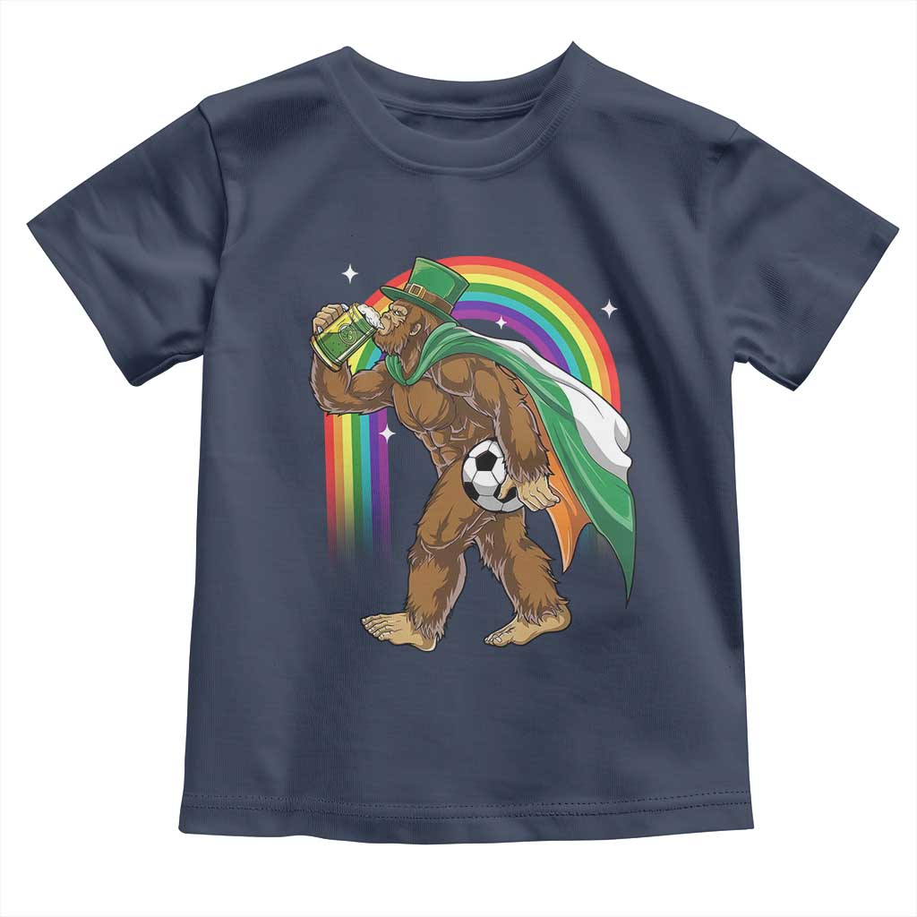 Funny Bigfoot Drinking Beer Toddler T Shirt St Patricks Day Soccer Lover