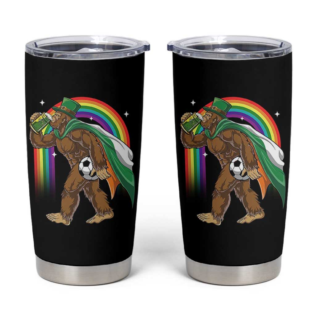 Funny Bigfoot Drinking Beer Tumbler Cup St Patricks Day Soccer Lover