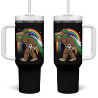Funny Bigfoot Drinking Beer Tumbler With Handle St Patricks Day Soccer Lover