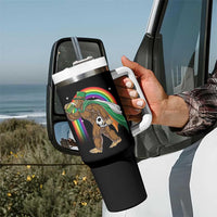 Funny Bigfoot Drinking Beer Tumbler With Handle St Patricks Day Soccer Lover