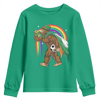 Funny Bigfoot Drinking Beer Youth Sweatshirt St Patricks Day Soccer Lover