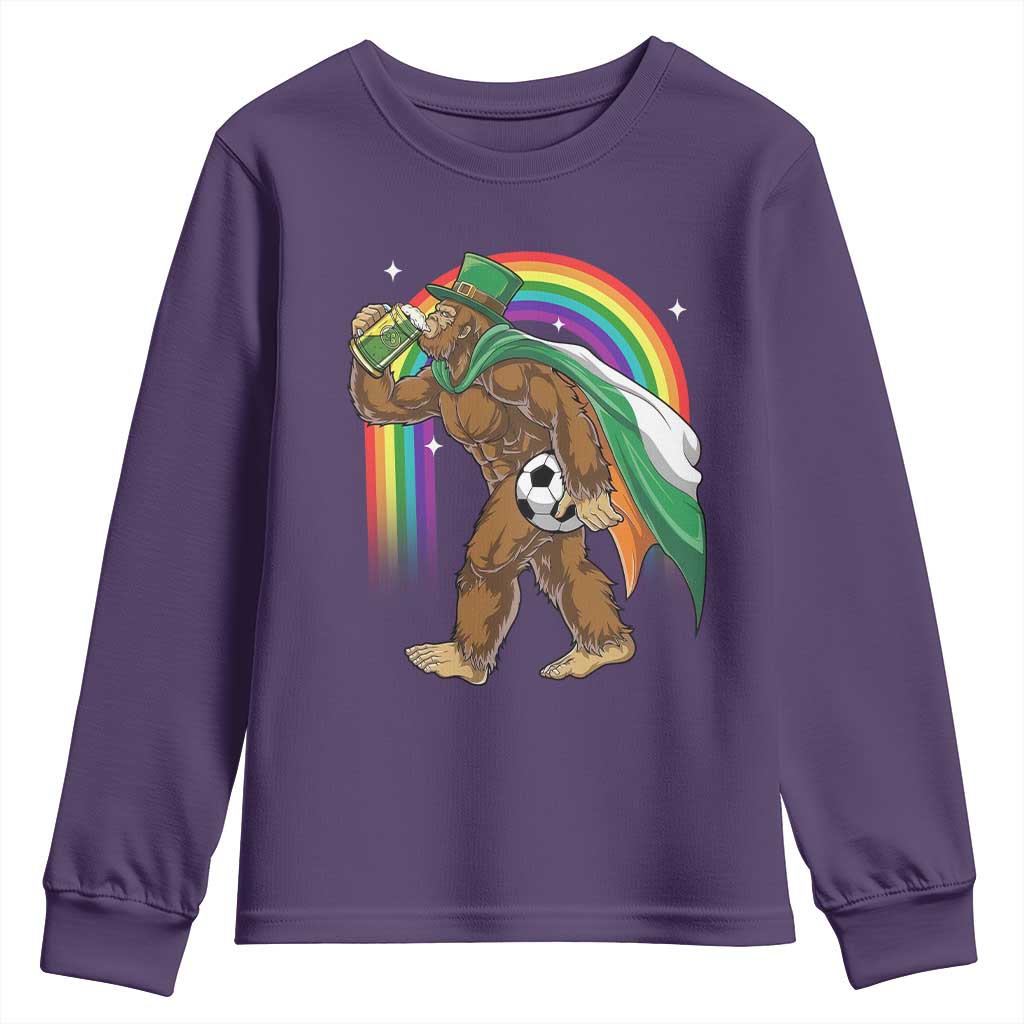 Funny Bigfoot Drinking Beer Youth Sweatshirt St Patricks Day Soccer Lover