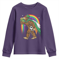Funny Bigfoot Drinking Beer Youth Sweatshirt St Patricks Day Soccer Lover