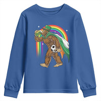 Funny Bigfoot Drinking Beer Youth Sweatshirt St Patricks Day Soccer Lover