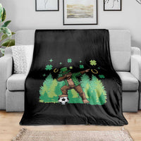 Lucky Sasquatch Soccer Player Throw Blanket Funny St Patricks Day Gift