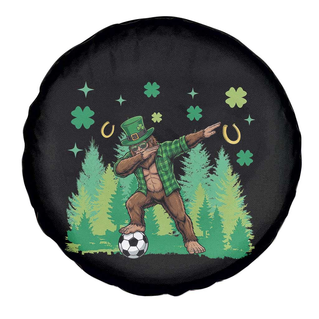 Lucky Sasquatch Soccer Player Spare Tire Cover Funny St Patricks Day Gift