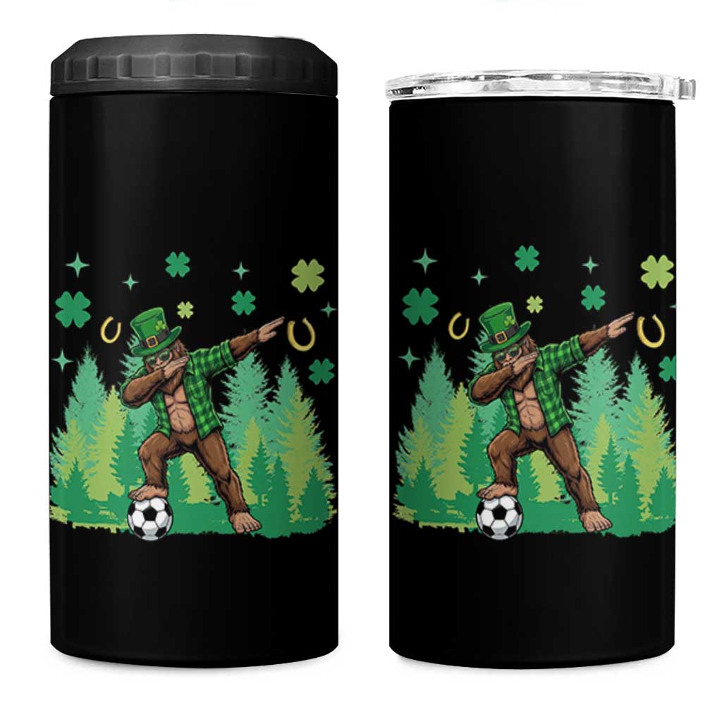 Lucky Sasquatch Soccer Player 4 in 1 Can Cooler Tumbler Funny St Patricks Day Gift
