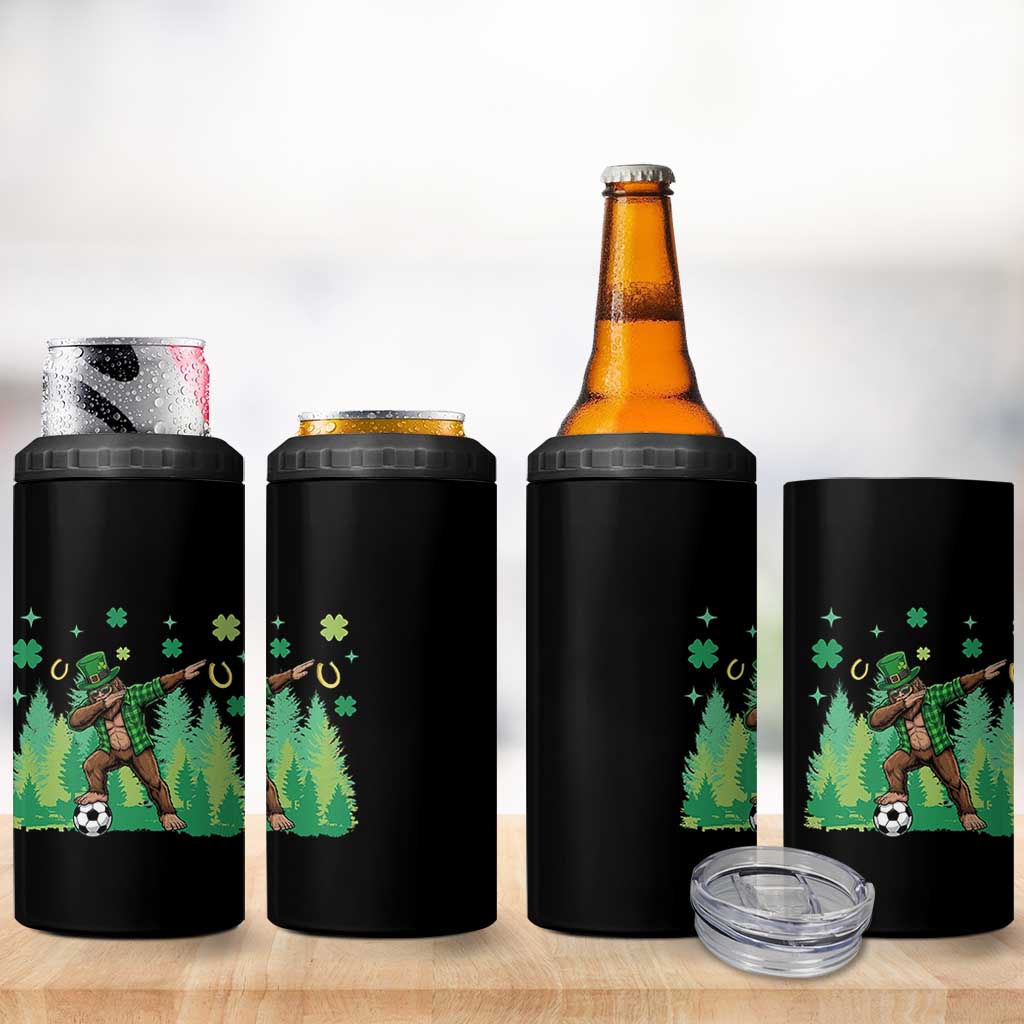 Lucky Sasquatch Soccer Player 4 in 1 Can Cooler Tumbler Funny St Patricks Day Gift