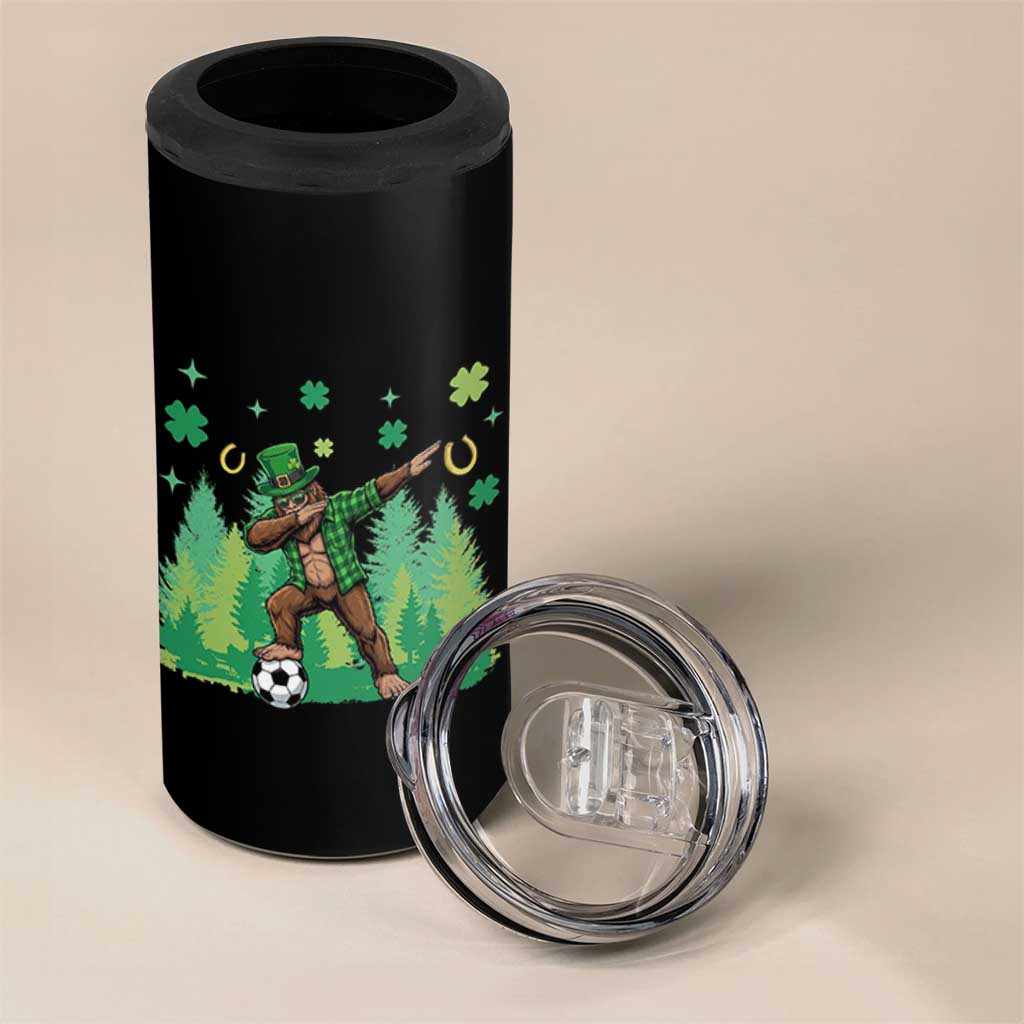 Lucky Sasquatch Soccer Player 4 in 1 Can Cooler Tumbler Funny St Patricks Day Gift