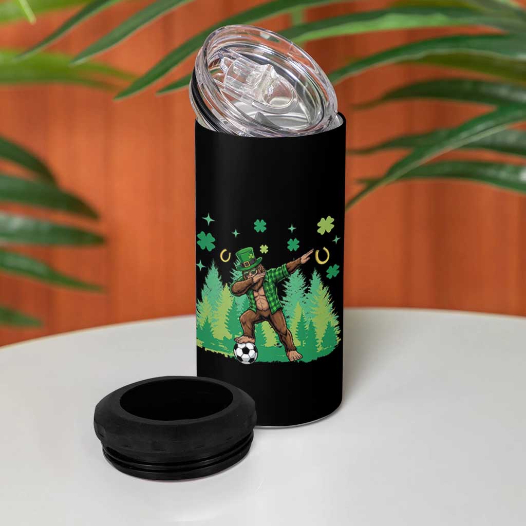 Lucky Sasquatch Soccer Player 4 in 1 Can Cooler Tumbler Funny St Patricks Day Gift