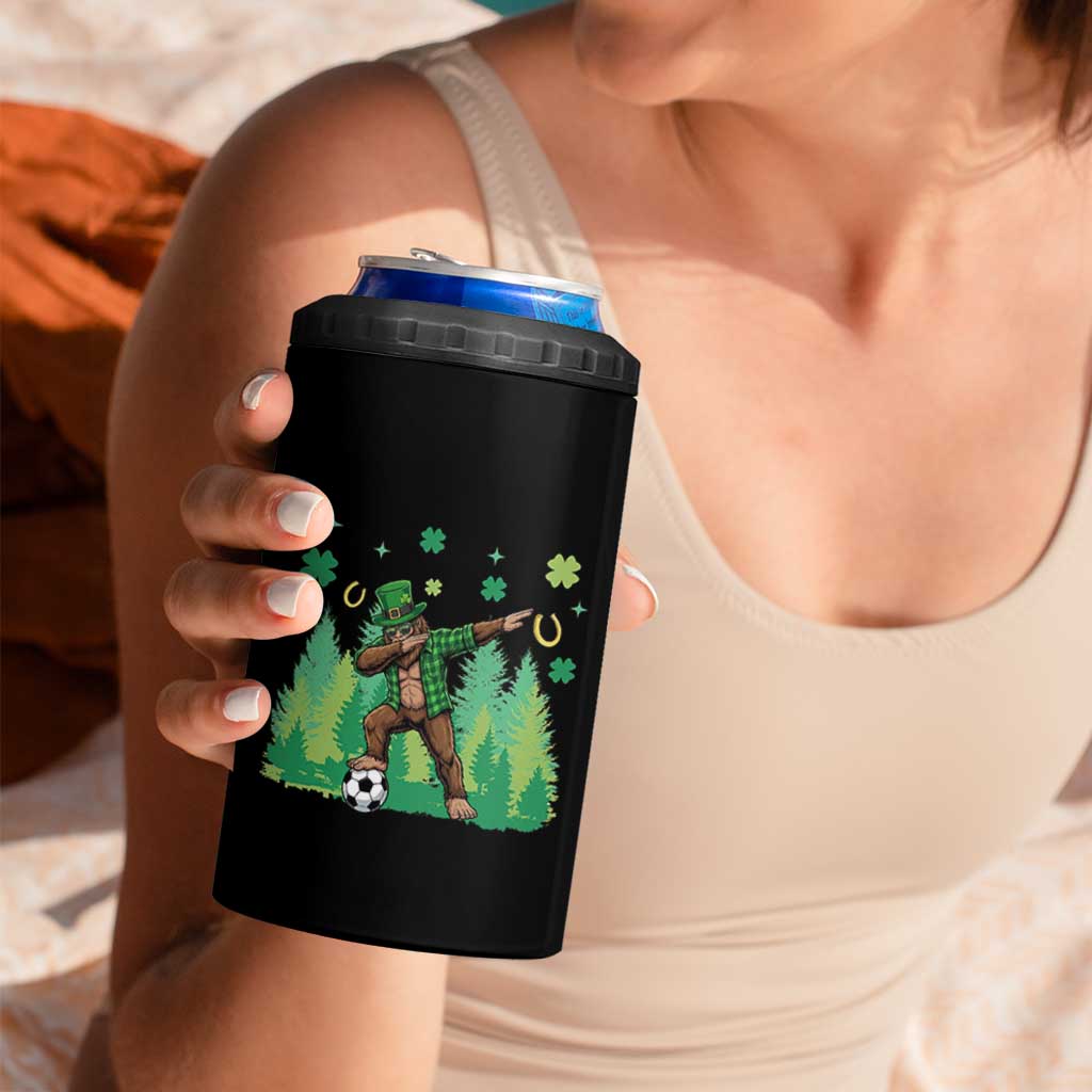 Lucky Sasquatch Soccer Player 4 in 1 Can Cooler Tumbler Funny St Patricks Day Gift