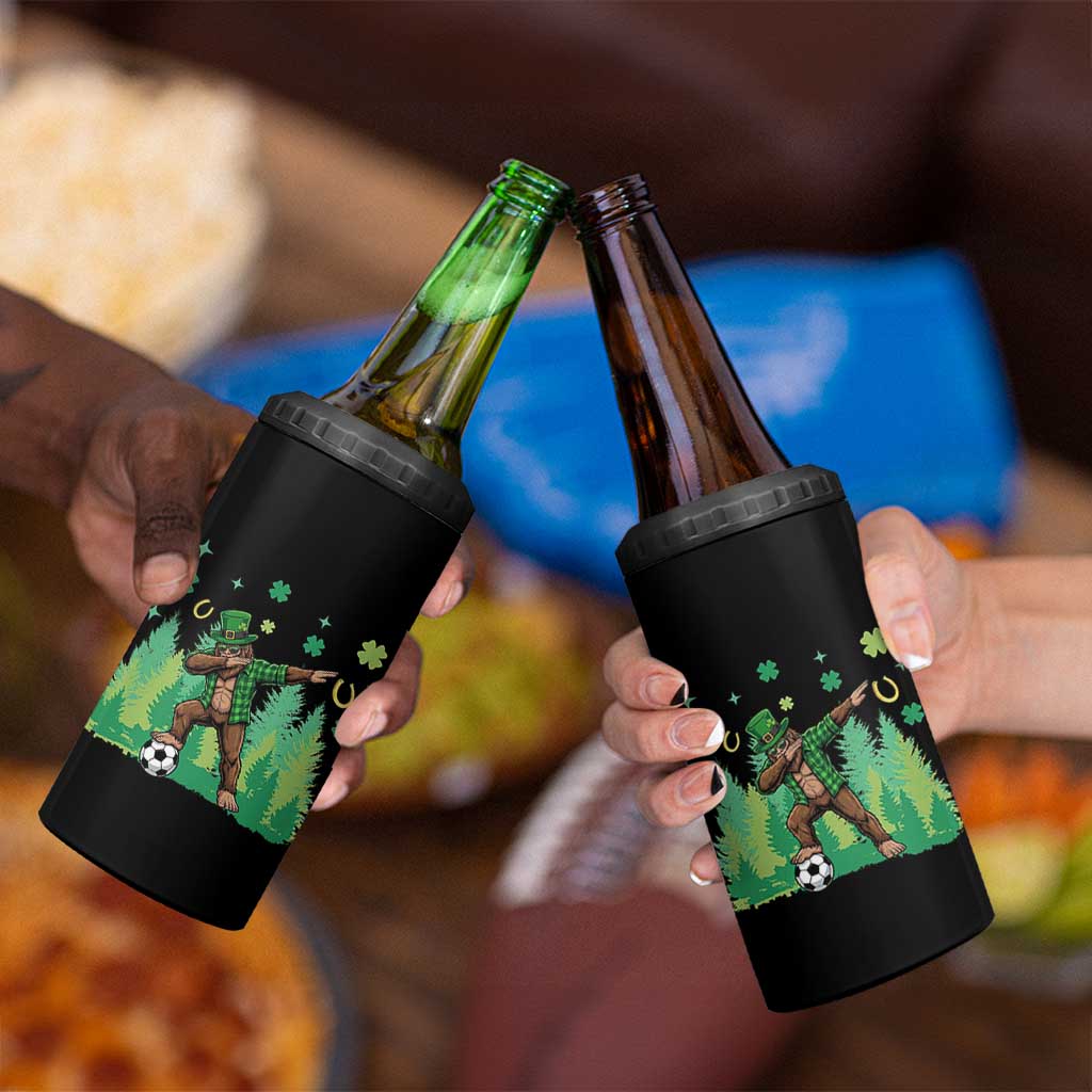 Lucky Sasquatch Soccer Player 4 in 1 Can Cooler Tumbler Funny St Patricks Day Gift