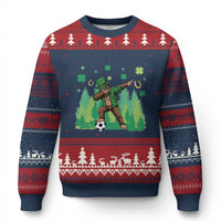 Lucky Sasquatch Soccer Player Ugly Christmas Sweater Funny St Patricks Day Gift