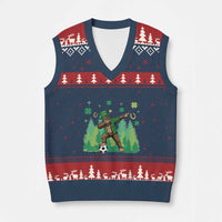 Lucky Sasquatch Soccer Player V-Neck Knit Sweater Vest Funny St Patricks Day Gift