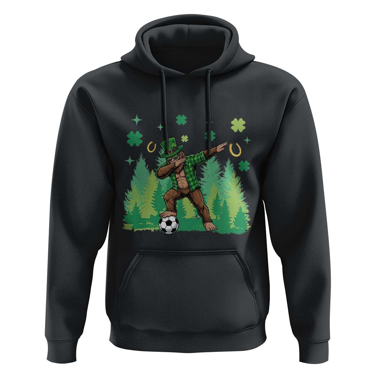 Lucky Sasquatch Soccer Player Hoodie Funny St Patricks Day Gift