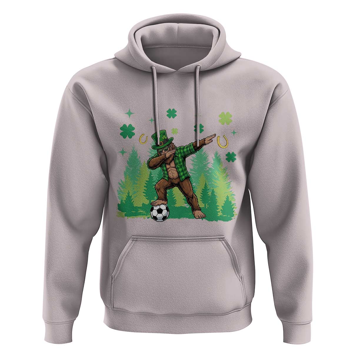 Lucky Sasquatch Soccer Player Hoodie Funny St Patricks Day Gift