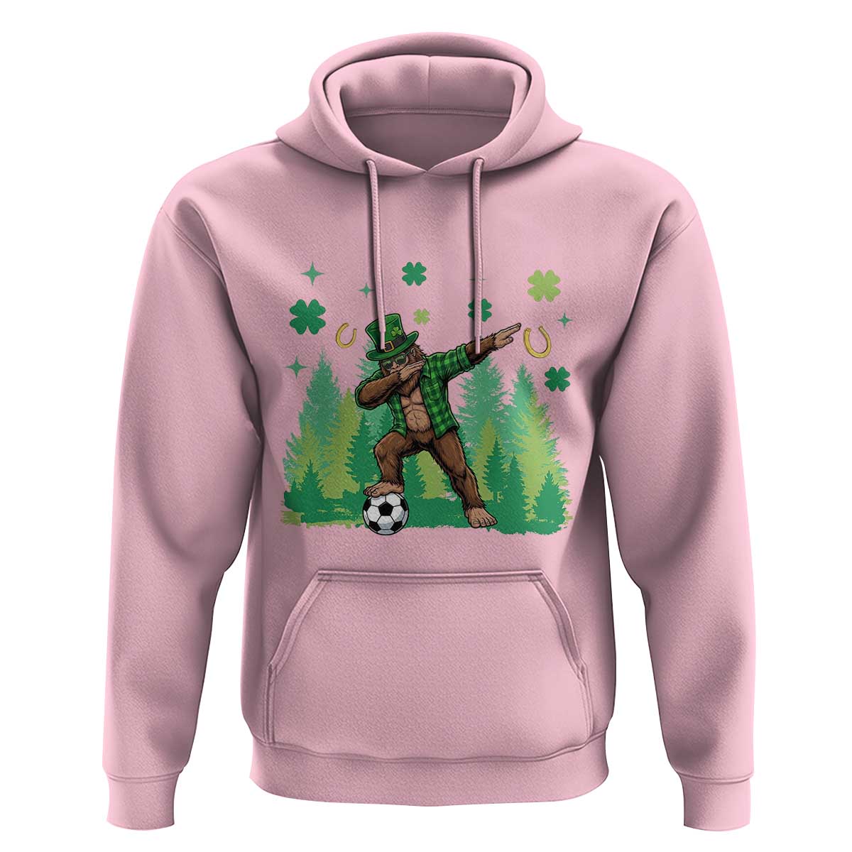 Lucky Sasquatch Soccer Player Hoodie Funny St Patricks Day Gift