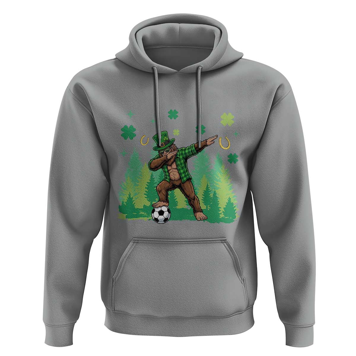 Lucky Sasquatch Soccer Player Hoodie Funny St Patricks Day Gift