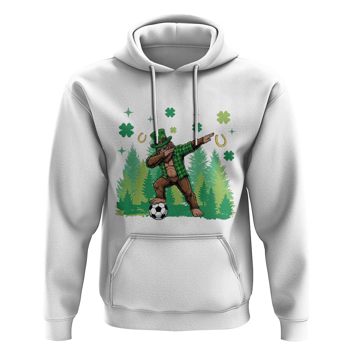 Lucky Sasquatch Soccer Player Hoodie Funny St Patricks Day Gift