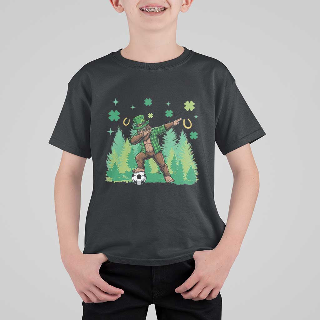 Lucky Sasquatch Soccer Player T Shirt For Kid Funny St Patricks Day Gift