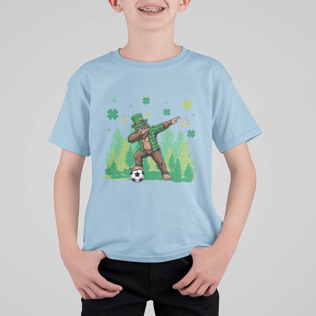 Lucky Sasquatch Soccer Player T Shirt For Kid Funny St Patricks Day Gift