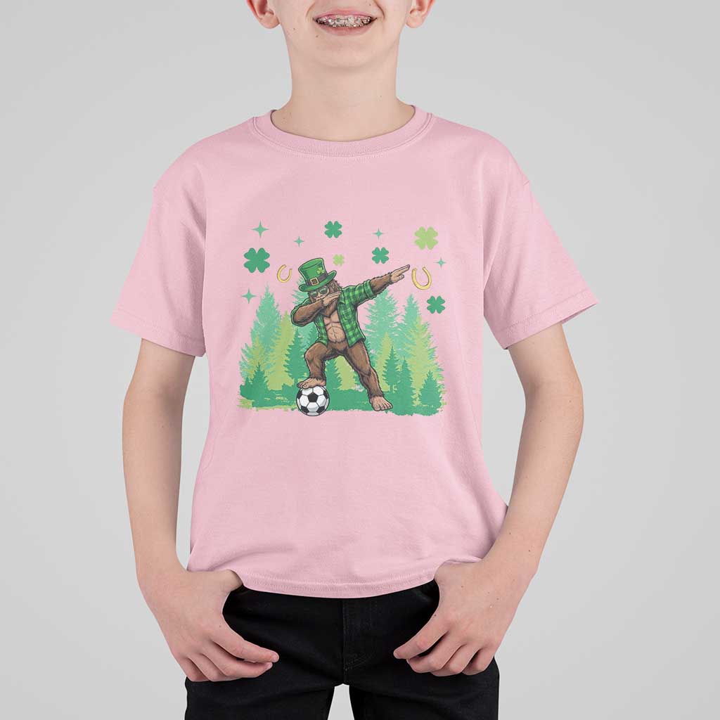 Lucky Sasquatch Soccer Player T Shirt For Kid Funny St Patricks Day Gift