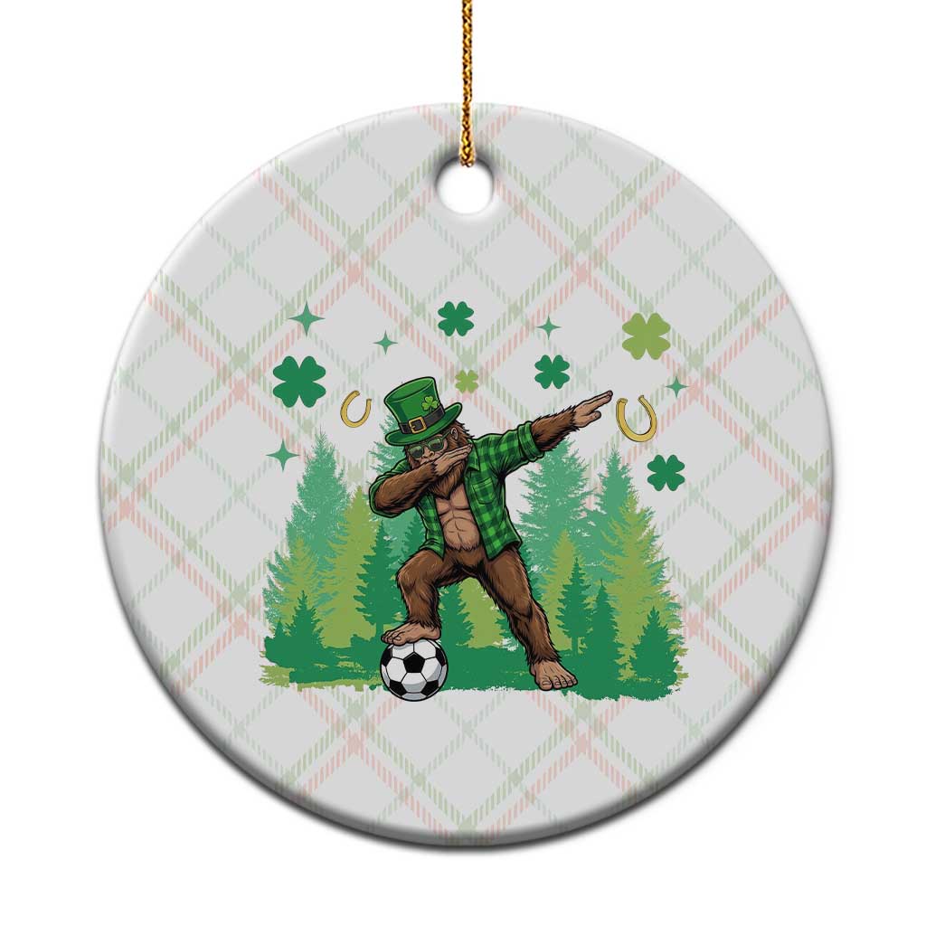 Lucky Sasquatch Soccer Player Ceramic Ornament Funny St Patricks Day Gift