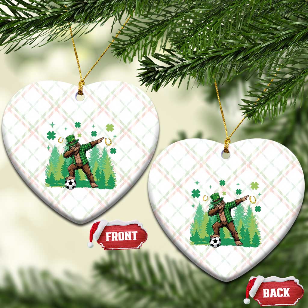 Lucky Sasquatch Soccer Player Ceramic Ornament Funny St Patricks Day Gift