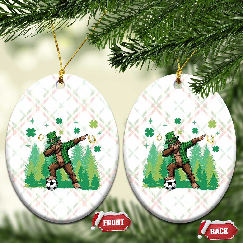 Lucky Sasquatch Soccer Player Ceramic Ornament Funny St Patricks Day Gift