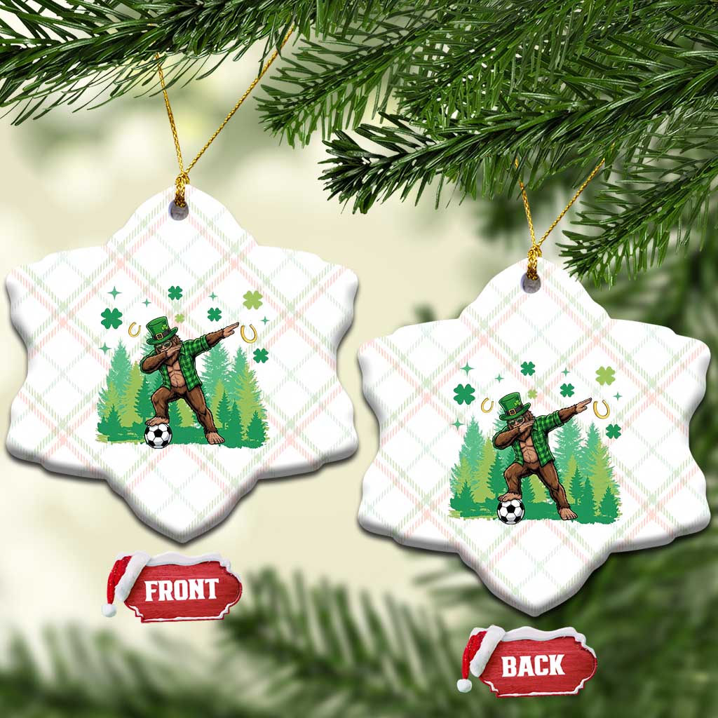 Lucky Sasquatch Soccer Player Ceramic Ornament Funny St Patricks Day Gift