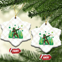 Lucky Sasquatch Soccer Player Ceramic Ornament Funny St Patricks Day Gift