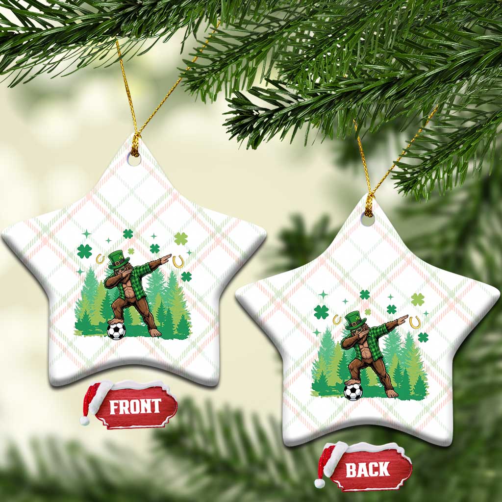 Lucky Sasquatch Soccer Player Ceramic Ornament Funny St Patricks Day Gift