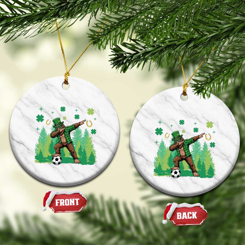 Lucky Sasquatch Soccer Player Ceramic Ornament Funny St Patricks Day Gift