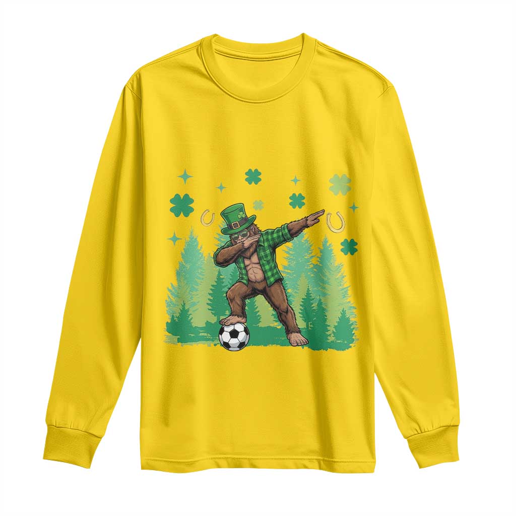Lucky Sasquatch Soccer Player Long Sleeve Shirt Funny St Patricks Day Gift