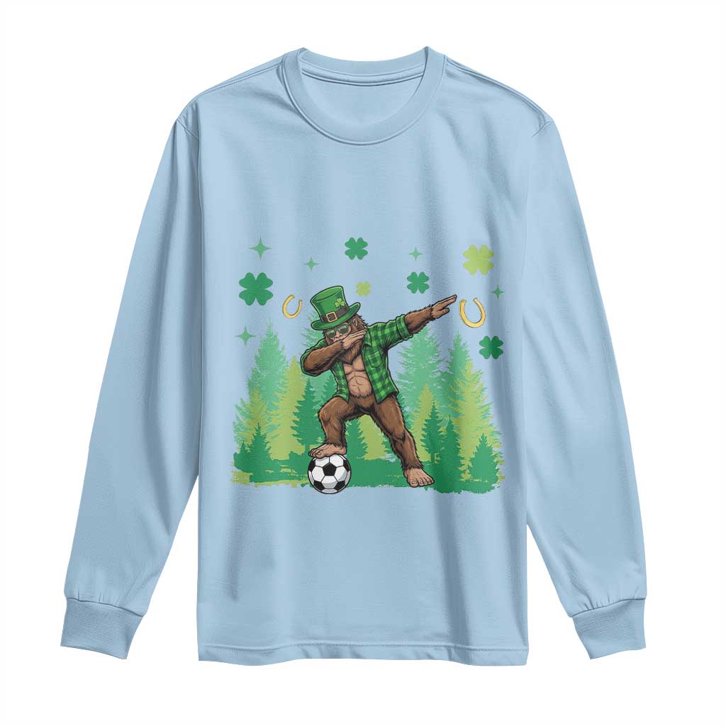 Lucky Sasquatch Soccer Player Long Sleeve Shirt Funny St Patricks Day Gift
