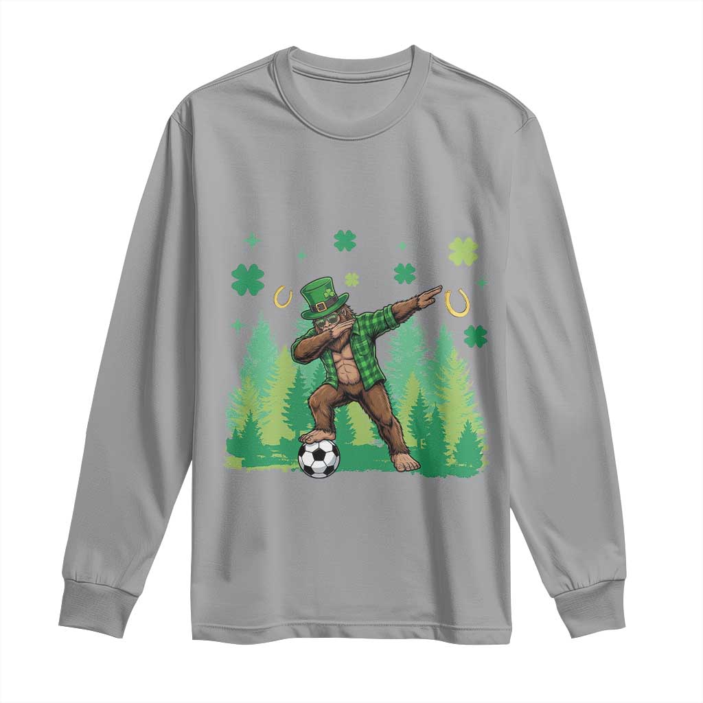 Lucky Sasquatch Soccer Player Long Sleeve Shirt Funny St Patricks Day Gift
