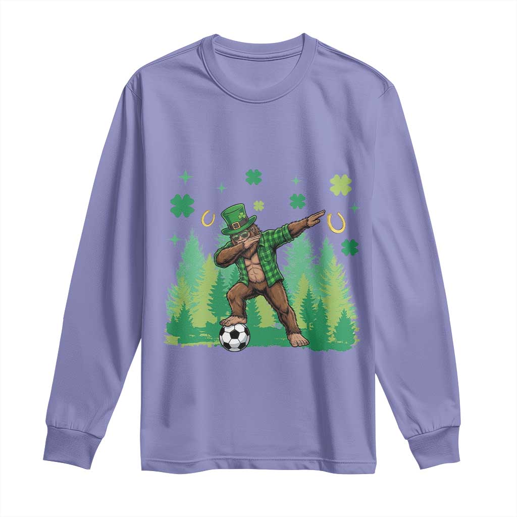Lucky Sasquatch Soccer Player Long Sleeve Shirt Funny St Patricks Day Gift